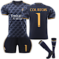 Pikkukuva 1 / 2: 2024 Real Madrid Away Kit Lasten Jalkapallopaita yz Nro 1 COURTOIS Nro 1 COURTOIS No. 1 COURTOIS 6-7 Years