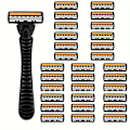 Miniatyrbilde 1 av 9: Herre 3-lags Razor Blade Manuell barbering for menn Erstatt hode Komfortable barberblader 1Holder And 30Blades