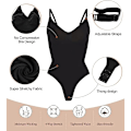 Pikkukuva 3 / 8: Naisten vartalonmuotoileva saumaton Thong-body, vatsan tukeminen, musta black XL