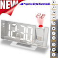 Miniatyrbillede 2 af 5: LED Digitalt Vækkeur Projektionsur Projektor Loftsur med Tid Temperatur Display Baggrundsbelysning Snooze Ur til Hjemmet Black green