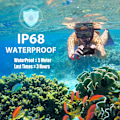 Pikkukuva 3 / 6: IP68 vedenkestävä iPhone 15 14 13 12 11 Pro Max XS Max XR 7 8 -kotelo RedPepper läpinäkyvä suojus sukellus vedenalainen uinti ulkoilulajit BK hihnalla BK with Strap i-Phone 7 8 Plus
