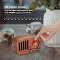 Miniatyrbild 3 av 5: Bärbar radio Bluetooth-högtalare Handgjord Retro trä blå