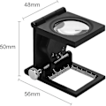 Miniatyrbilde 4 av 4: 10x Tre Folding Lupe Skrivebordslupe Lupe med Lys Foldbar Bærbar Lomme