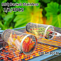 Miniatyrbillede 1 af 4: 2 stk. 30 cm grillkurv i rustfrit stål 2PCS 30cm