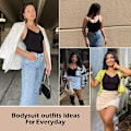 Miniatyrbillede 5 af 5: Body til kvinder, mavekontrol, shapewear, sømløs, skulpturerende, tanga, body shaper, tank top, sort, sort black M