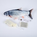 Miniatyrbild 8 av 9: Fladdrande Fisk Rörlig Fisk Plyschleksak med Ljus och Ljud Realistisk Fladdrande Fisk Vagglande Fiskleksaker Rörelse Katt Leksak Catnip