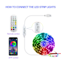 Miniatyrbilde 7 av 7: TV-belysning, 4m LED-lys for 32-55 tommers TV, RGB TV LED-lys bak, Musikk-synkronisering Bluetooth APP