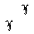 Miniatyrbillede 2 af 5: 1/2/3/5 Robust og holdbar dyrehoved nøglekrog til enkelt sort (hjort) black (deer) 2 Set