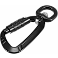 Miniatyrbillede 2 af 5: 360° roterende karabinhage, 4Kn, 2 stk, sort