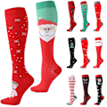 Miniatyrbilde 2 av 5: Julekompresjonsstrømper Marathon Løpestrømper Herr Dame Åreknuter Dame Vinter Nyttår Strømper 20-30 Mmhg 2 2 L XL