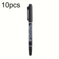 Miniatyrbilde 1 av 5: Permanent Markørpenn 0.8/2mm Spiss Dobbelthode Vanntett Svart Blå Rød Penn For Studentpapir Stål CD Glass Klær Farge Kontor Skoleartikler Black