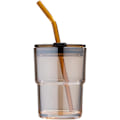 Pikkukuva 1 / 7: 400 ml:n (13 oz) juomalasi, jääkahvikupit pillillä ja kannella, jotka on suljettu kuljetusta varten, lasinen kahvimuki, jääteekuppi, paksu seinämäinen eristelasi [qb]