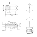 Miniatyrbilde 2 av 8: 25 stk 0,4 mm Ender 3 dyse MK8 3D-skriver ekstruderdyse