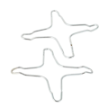 Miniatyrbillede 2 af 5: 2-pak gasringreducer, rustfrit stål gaskomfur pandeholder Tetrapod komfurtop gas gaskomfur rist Tetrapod (sølv)