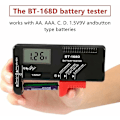 Miniatyrbillede 2 af 5: Digitalt batteritester, Universal batteritester, Batteritester, til AA, AAA, C, D, PP3, 9V, 1,5V, knapcellebatterier - Fungerer uden batterier