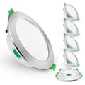 {hw} 6-pack 5W Ultratunna Dimbar LED Downlights CCT 75-85mm Utskärning Nickel