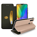 Miniatyrbild 2 av 4: Huawei Y6p Fodral Texturerat Läder Flip Korthållare Videostöd rose gold Rose