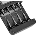 Miniatyrbillede 2 af 5: Smart digital oplader til 4 AA og AAA batterier, sort