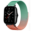 Pikkukuva 1 / 7: Magneettinen silmukka Amazfit GTS/4/2/2e/GTS2 Mini/3/GTR 4/3/2/47mm 20mm 22mm Metal Mesh Smartwatch Mesh Amazfit Bip 5 -ranneke Vihreä Oranssi Green Orange 20mm