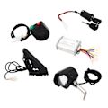 Miniatyrbillede 4 af 4: 24V 1000W Motorstyring Fodpedal Forlygte Pære Switch Kit Elcykel Trehjulede Scooter Konverteringssæt