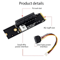 Miniatyrbillede 3 af 5: NGFF M.2 til PCI-E 4X Riser-kort M2 M Key til PCIe X4 Adapter med LED-indikator SATA Power Riser til Mining