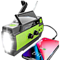 Miniatyrbild 2 av 6: Solcellsradio - bärbar vevradio - dynamo radio med lägen LED