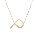 Miniatyrbild 1 av 4: Halsband med stort initialhänge i guldpläterat rostfritt stål P
