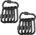 10-pack karbinhakar - D-ring låskarbinhake - Svart(qb)