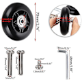 Miniatyrbillede 2 af 5: 2 stk. kufferterstatningshjul Leje reparation til kufferter kufferter 70*24mm, sort