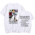 Miniatyrbillede 1 af 3: Taylor Swift The Eras Tour International Mænd Kvinder kort T-shirt rund hals trykt Hvid White L