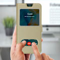 Miniatyrbillede 3 af 4: Huawei P40 Etui Dobbelt Vindue Beskyttelses Stativ Funktion - Gylden Gul
