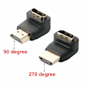 Pikkukuva 2 / 5: 6-pakkaus suorakulmainen HDMI-liitin, 90 asteen ja 270 asteen HDMI-uros naaras -sovitin