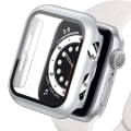Miniatyrbillede 1 af 6: Hærdet cover til Apple Watch Se Case 9 8 7 6 5 4 38 40mm Tilbehør Skærmbeskyttelse iWatch Series 44mm 45mm 41mm 42mm Sølv 17 Silver 17 Series 654 SE 40MM