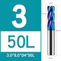 Miniatyrbillede 2 af 5: 2 stk. 65° firefaset fræser med 4 skær, 3 mm wolframcarbid til stål
