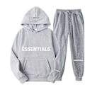 Pikkukuva 1 / 2: Lanhu Essen-tials Huppari Fear Of God Kirjain Haara Linja Huppari Unisexille Vaaleanharmaa Light Gray XL