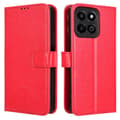För Honor 200 Smart 5G/ Play 60 Plus 5G Stativfodral Läderplånbok Mobilfodral Crazy Horse-Textur Red