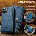 Miniatyrbillede 6 af 10: DG.MING 2-i-1 Magnetisk Wallet iPhone 15 Blå