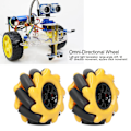 Pikkukuva 8 / 8: Mecanum-pyörät Älykäs robottiauton osat Tarvikkeet OmniDirectional DIY Lelukomponentit 48mm(2 paria)
