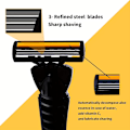Miniatyrbilde 4 av 9: Herre 3-lags Razor Blade Manuell barbering for menn Erstatt hode Komfortable barberblader 1Holder And 30Blades