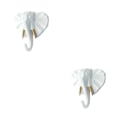 Pikkukuva 2 / 5: 1/2/3/5 Vahva ja kestävä eläinpään avaimenkoukku yksinkertaiseen valkokultaan (elefantti White gold (elephant 2 Set