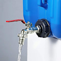 Miniatyrbillede 5 af 5: 1000L tankhane 1000 liter regnvandshøster Ibc tankadapter 1/2 gevindforbindelse Pp messinghætte 60mm groft gevind haveslangefitting