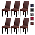 Miniatyrbild 1 av 5: pcs Stretch Stolskydd - Tvättbara Stretch Matstolsöverdrag Brown