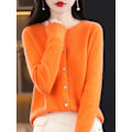 Miniatyrbillede 2 af 6: Addonee Dametrøje i 100% Merinould, Cashmere, Rundhals Cardigan, Raglan Ærme, Klassisk Strik, Ensfarvet, Basisbeklædning, Sort sort black XXL