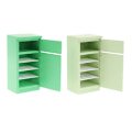 Pikkukuva 3 / 5: 1/12 nukkekaapin miniatyyrikeittiö Puinen jääkaappi nukeille Light green