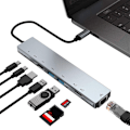 Miniatyrbild 1 av 10: 8 i 1 USB HUB Type-C Splitter 4K HDMI PD Laddningsdocka USB 3.0
