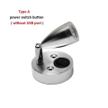 Miniatyrbillede 3 af 5: Dc12v 24v Rv Båd LED Læselampe Fleksibel Væglampe til Soveværelse Dekoration RV Lamper med USB Opladning Po Warm White C-Silver