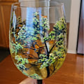 Miniatyrbillede 5 af 9: Fire Seasons Tree Vinglas Sæsoner Glas Kop FALL FALL autumn