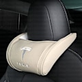 Pikkukuva 1 / 5: Nahkainen auton niskatuki Tesla Model 3 XSY 2022 - ristiselän tyyny - matkaniskatuet Tesla Model Y 2023 - lisävarusteet auton sisustukseen beige headrest
