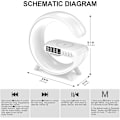 Miniatyrbilde 7 av 7: Solnedgang Vekkerklokke med Bluetooth-høyttaler, Trådløs Lader, RGB Fargeskiftende, Stemningslampe for Soverom (Hvit)