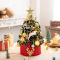 Miniatyrbild 1 av 6: Smyckesjulgran med LED-belysning 60CM Mini Bordgåva Julgran Konstgjord Julgran Navidad Ornament Heminredning 2023 guld gold 60CM